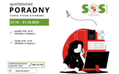 Otevírací doba bezplatných spotřebitelských poraden SOS MaS 27. – 31.10.2025