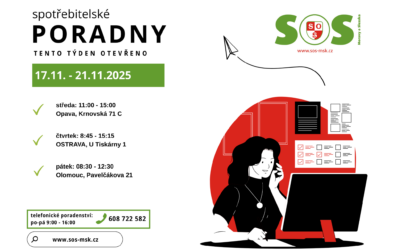 Otevírací doba bezplatných spotřebitelských poraden SOS MaS 17. – 21.11.2025