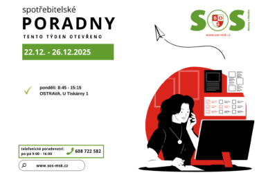 Otevírací doba bezplatných spotřebitelských poraden SOS MaS 22. – 26.12.2025