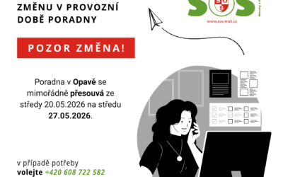Upozornění na změnu provozní doby poradny v Opavě
