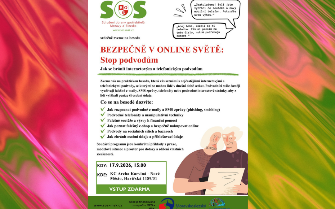 Pozvánka na besedu: BEZPEČNĚ V KYBERPROSTORU: Jak se chránit před podvody